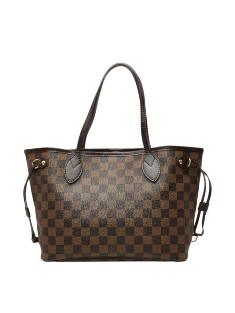 Louis Vuitton Damier Neverfull PM Tote Bag Brown Leather